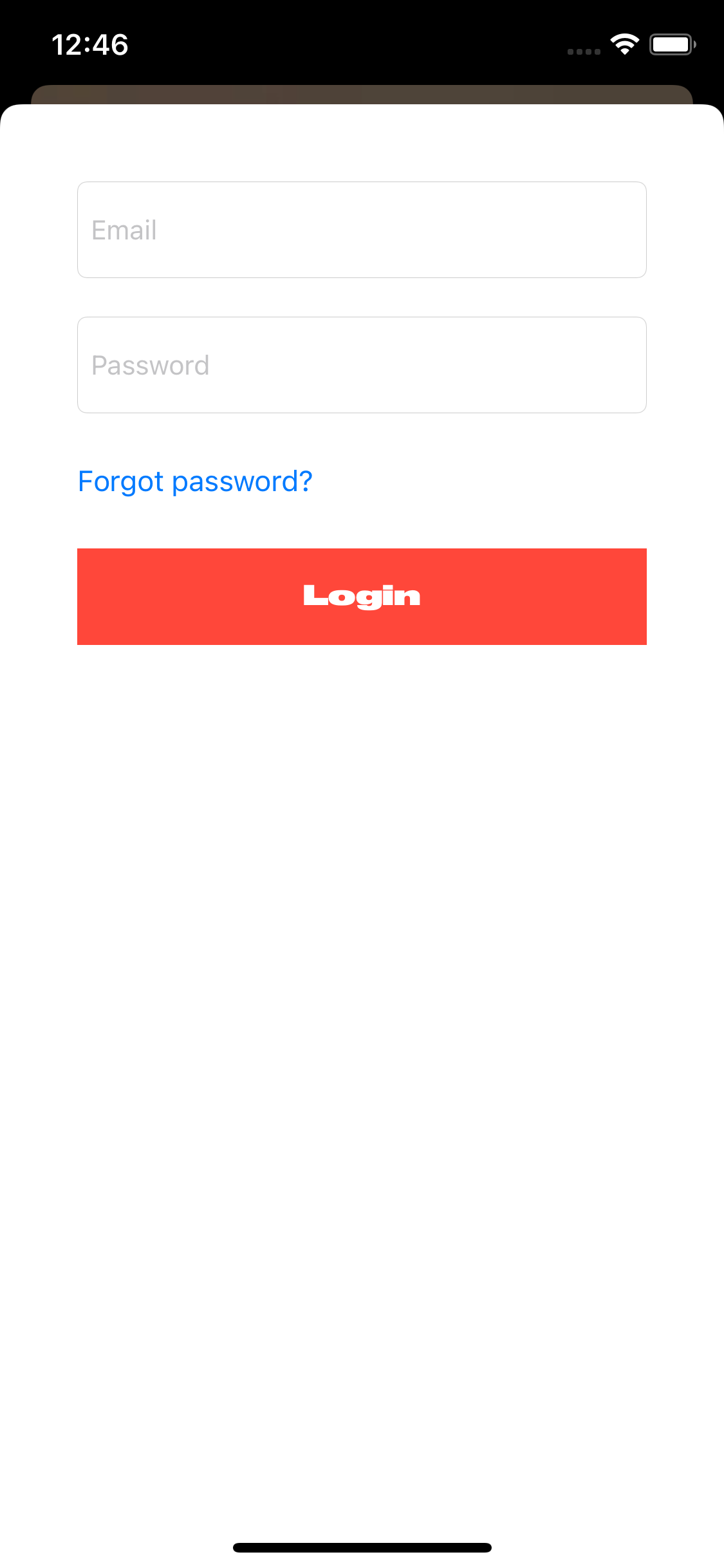 As If iPhone login screenshot