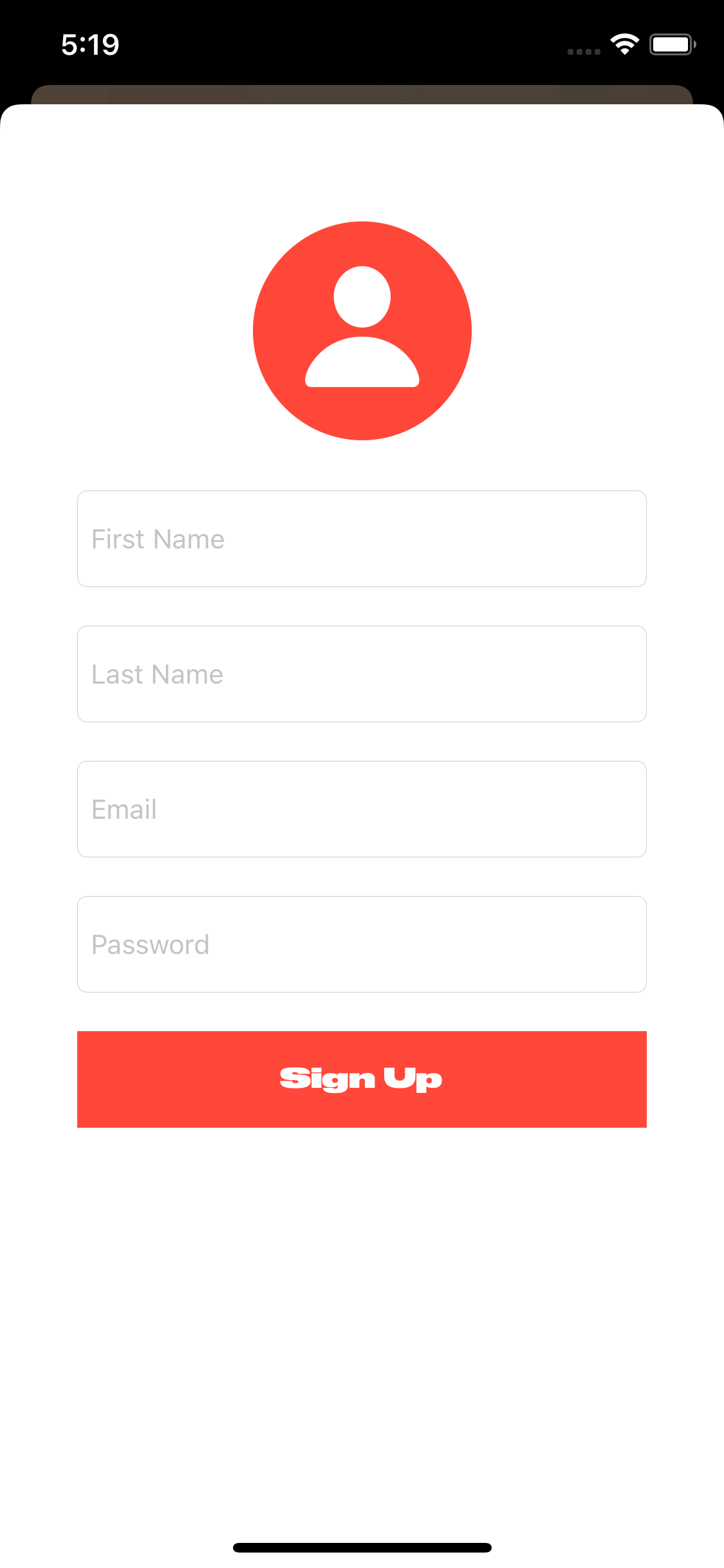 As If iPhone sign up screenshot